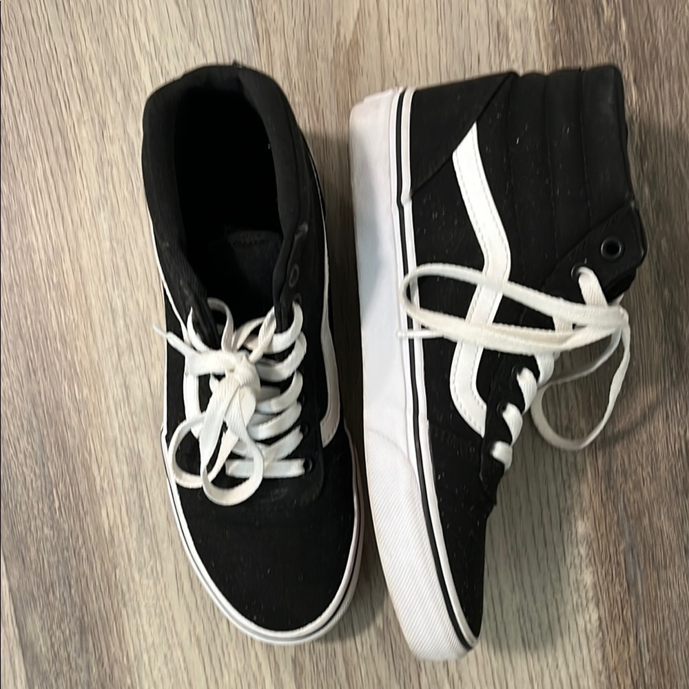 Women’s  Black and White High-Top Sneakers